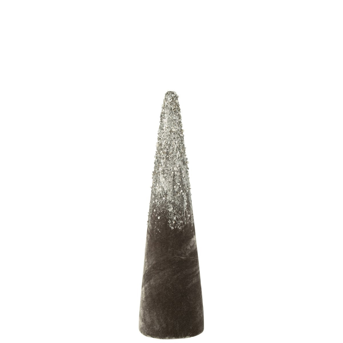 Décoration Velvet Gris et Doré J-Line, petite taille, design élégant