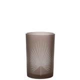 Lanterne J-Line Palmblad en verre beige, vue de face