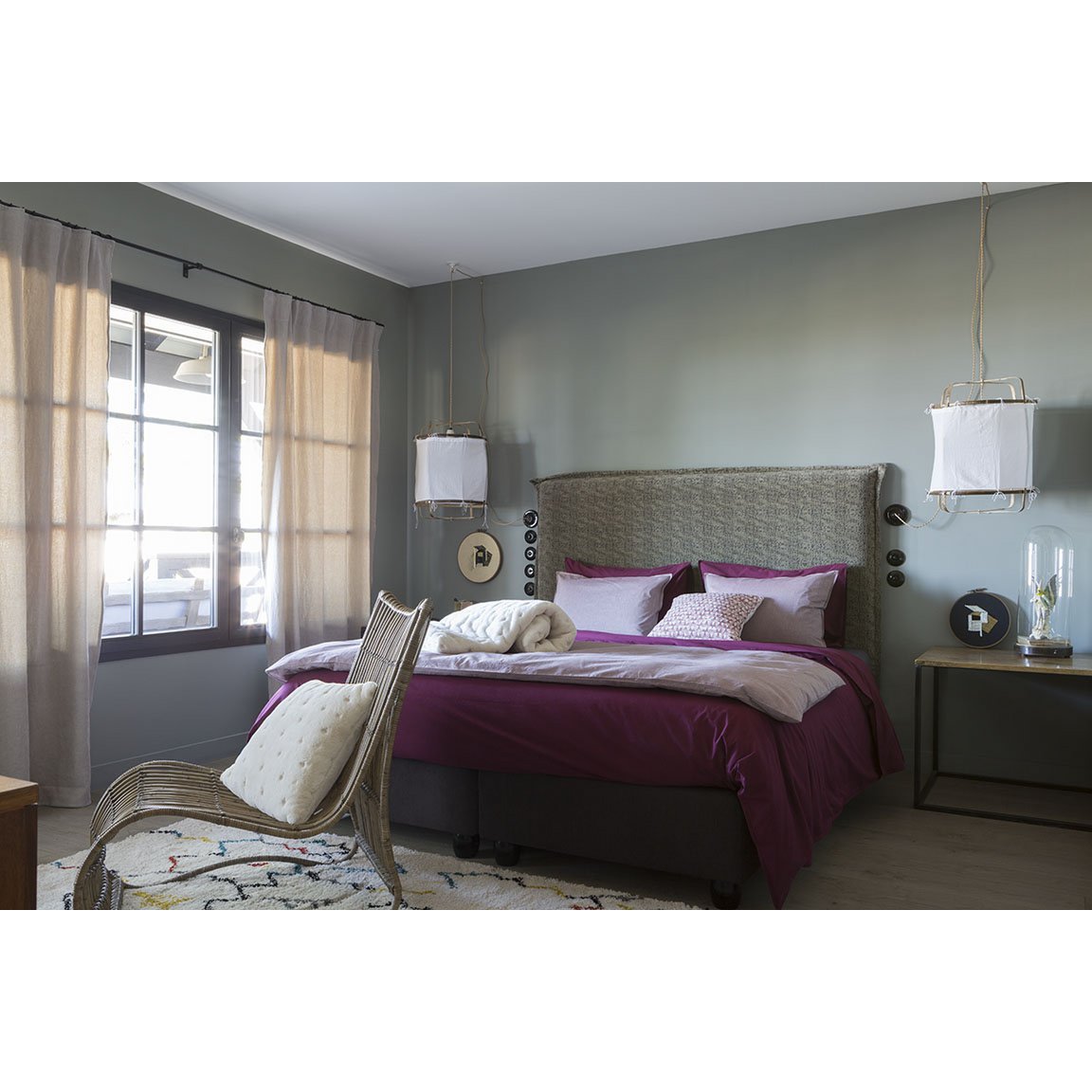 Drap plat Moony Lie de vin 240 x 300