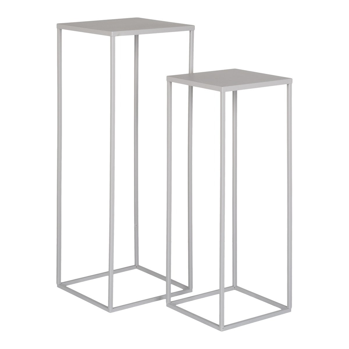 Détail du support de la jardinière Beja en acier gris