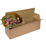 Fleur sèche - Bouquet en boîte à cadeau - Rose - ↕60cm