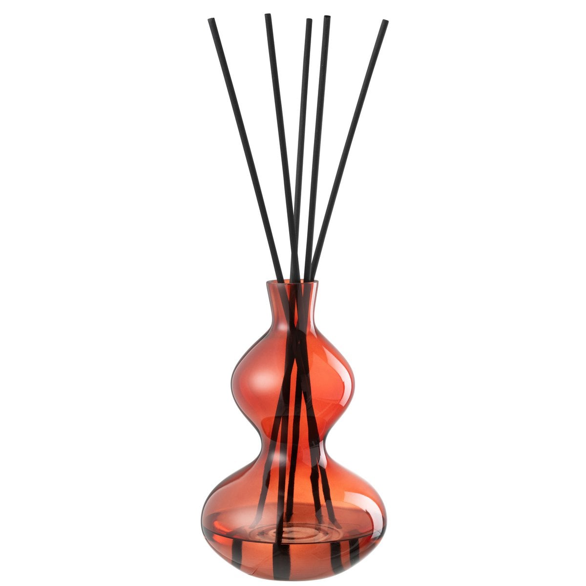 Encens J-Line Olive & Frank en verre rouge, élégant et raffiné.