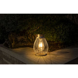 Lumière solaire décorative à LED 21,5 cm de haut, pour l'extérieur, en métal, en verre et en plastique, argent, avec fermement intégré
