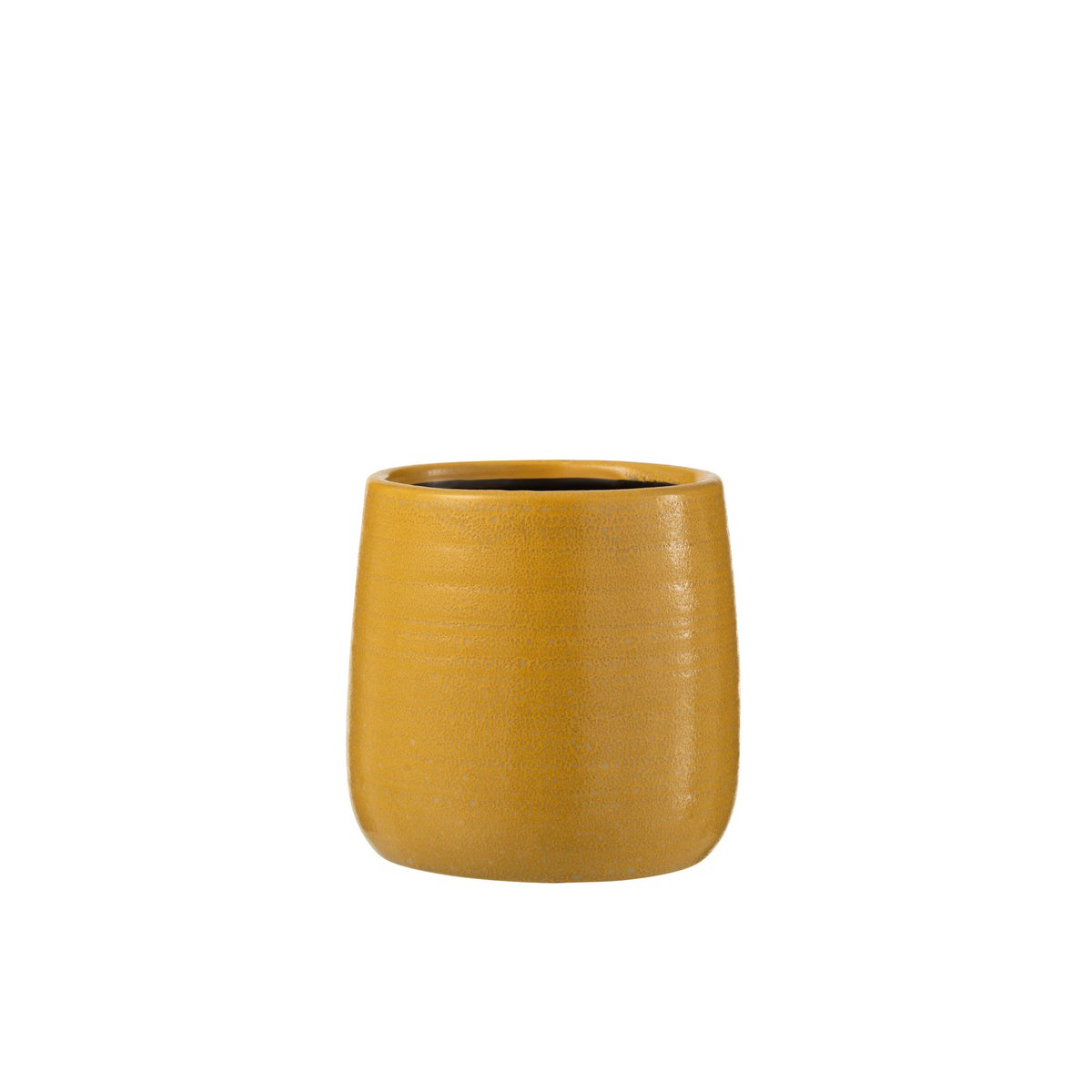 Pot de fleurs J-Line ocre, mise en scène avec des plantes