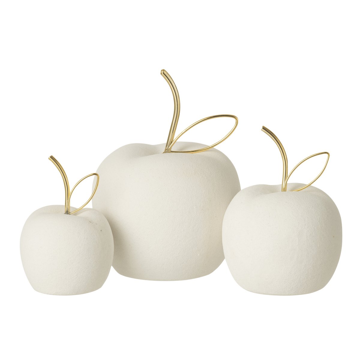 Détails de la décoration Pomme J-Line en porcelaine - finition raffinée - vue 3