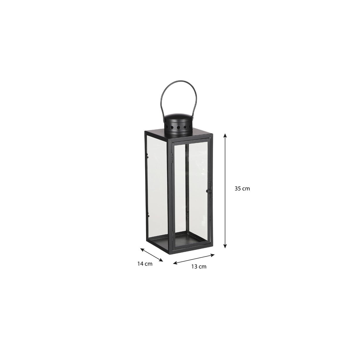 Lanterne Arzilla Noir avec verre transparent et design moderne