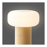 Stafford Lampe de table, bambou/métal/PE, rechargeable, naturel, blanc
