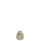 Vase J-Line en pierre beige, détail de la finition et du design