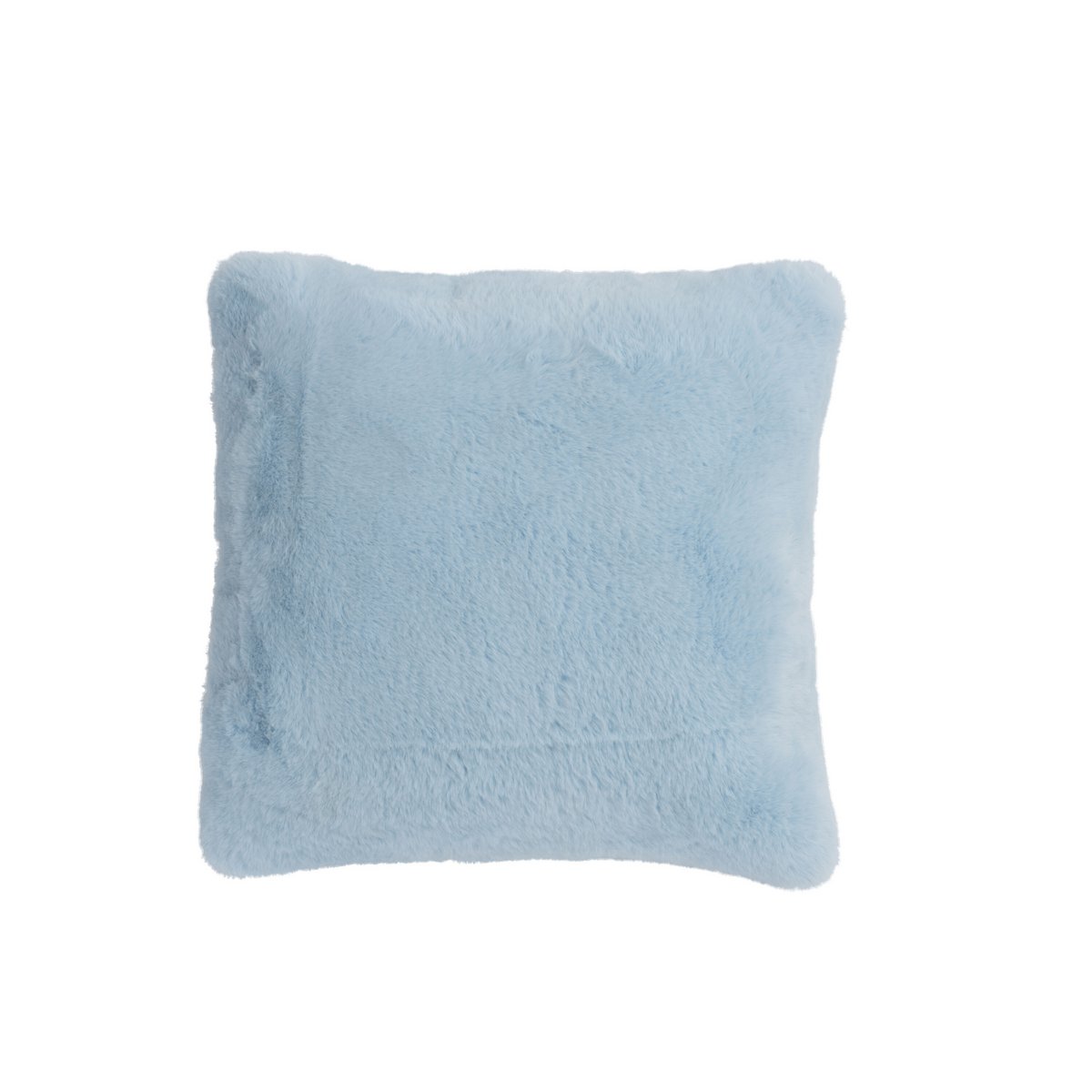 Coussin J-Line Cutie en fausse fourrure bleu clair, détail de la texture