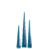 J-Line décoration sapin de Noël Glitter - plastique - bleu - boîte de 3