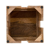Tabouret carré 28 x 45 x 28 cm tabouret de fleur colonne de colonne de siège tabouret tabouret de tabouret de mangue