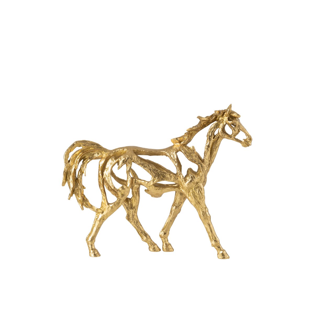 Figurine J-Line Horse Running sur une étagère moderne