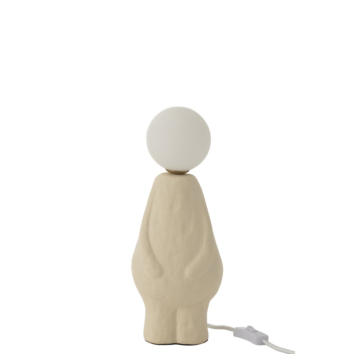 Lampe de Table Globe J-Line en verre et céramique beige, vue de face