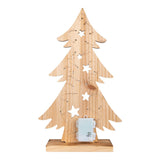 Decole en bois à LED "sapin" petit, en bois naturel avec LED fixes, décoration de Noël pour l'extérieur