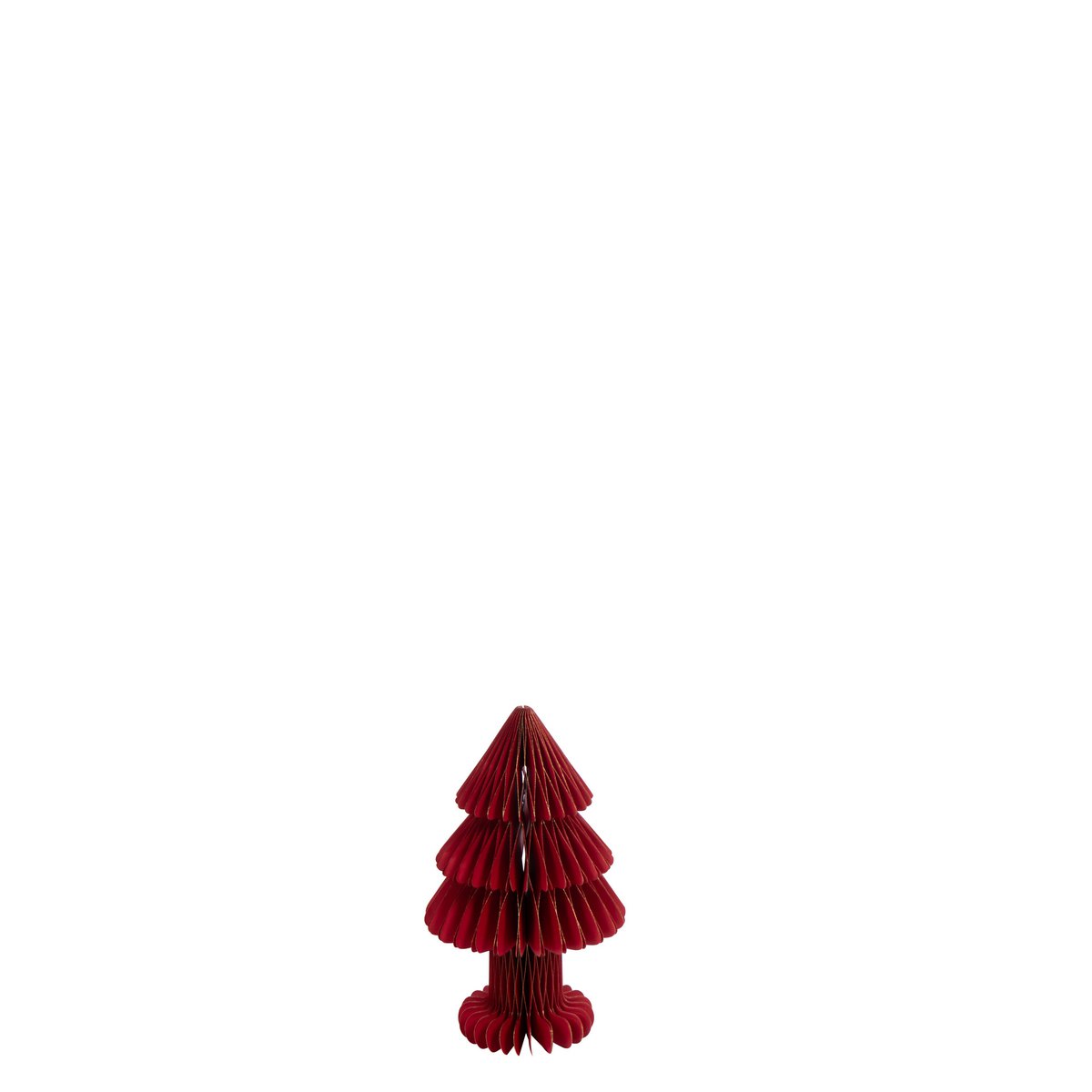 Sapin de Noël Pliable J-Line en papier rouge, vue de face