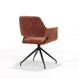 Chaise de bras katy m4 - poussière aurore velours cuivre - tourner le pied