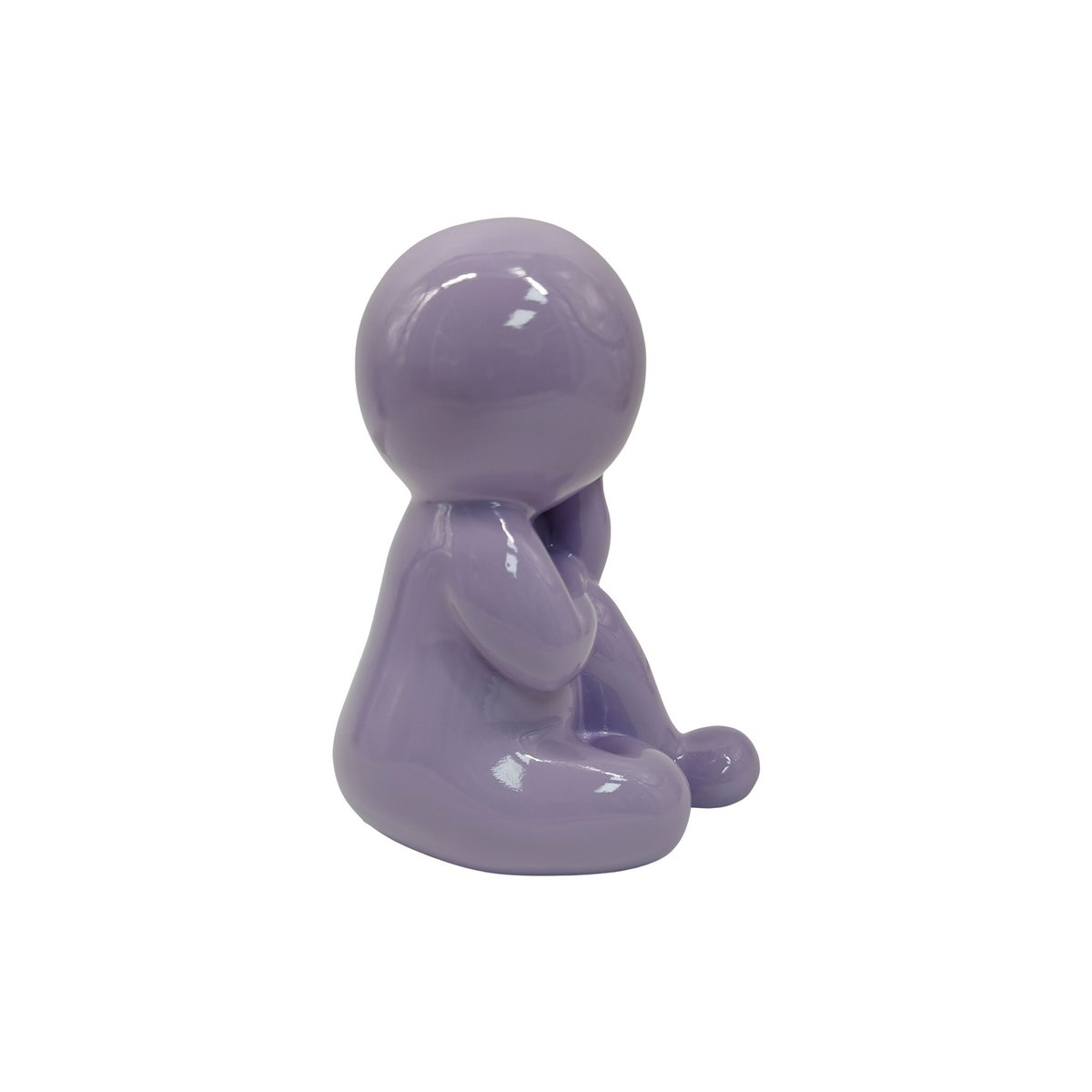 Statue Amigo Rêveur Moyen en polyresine mauve de profil, détails élégants