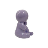 Statue Amigo Rêveur Moyen en polyresine mauve de profil, détails élégants