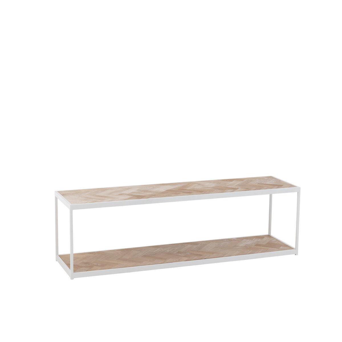 Table basse J-Line Zigzag sur un parquet élégant.