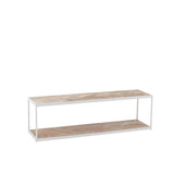 Table basse J-Line Zigzag sur un parquet élégant.