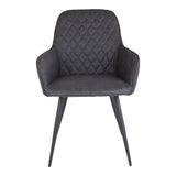 Pieds en métal noir de la chaise Harbo, vue rapprochée