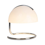 Lampe de table "Burano" blanc, env. 25 cm de haut, Ø 23,5 cm, en métal et en verre noir color en chrome, E27.