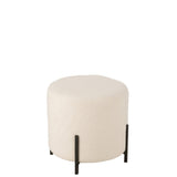 Tabouret Mouton J-Line en tissu blanc, vue de face