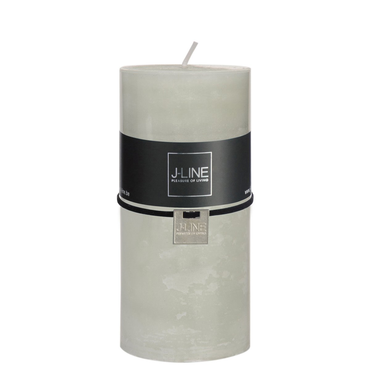 Bougie cylindrique J-Line vert poudre, design élégant et épuré