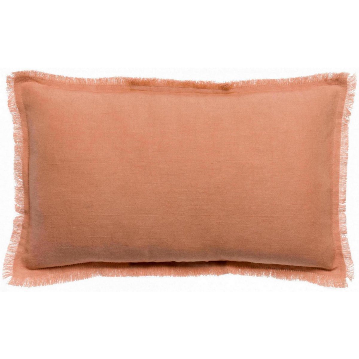 Coussin uni Laly Épice 30 x 50 - Couleur orange, texture douce en coton