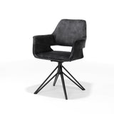 Chaise de bras Katy Black Duty - Aurora Velours Anthracite