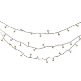 Chaîne légère extérieure avec des boules décoratives en verre, 868 cm de long, blanc chaud,