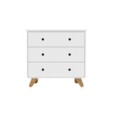 Commode scandinave Moebilia avec trois tiroirs, vue de face