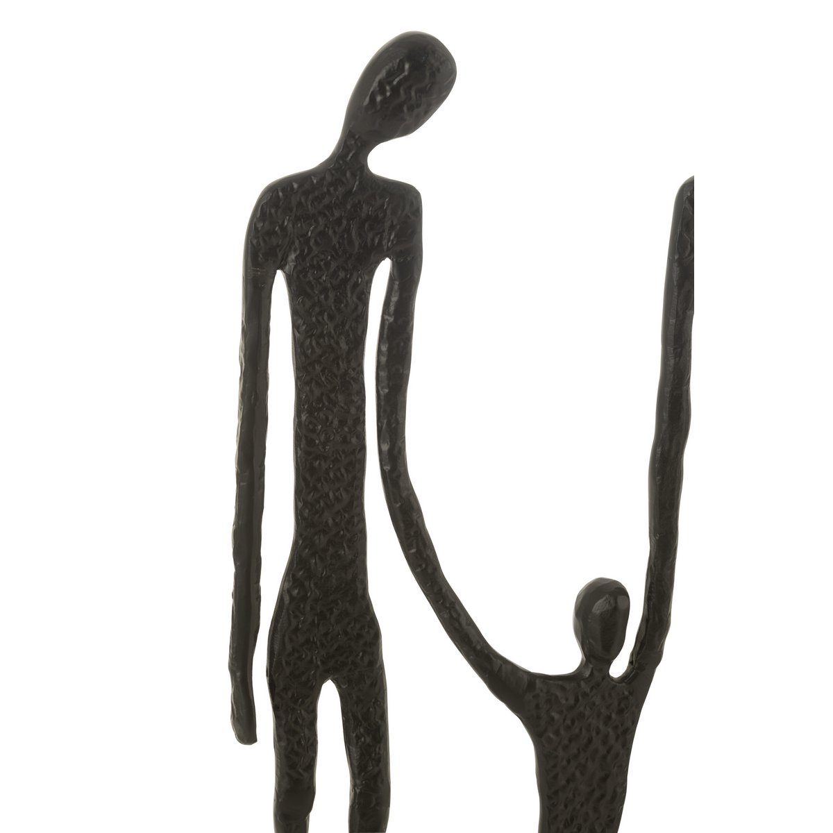 Figurine J-Line Famille en aluminium noir, vue de face