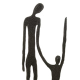 Figurine J-Line Famille en aluminium noir, vue de face