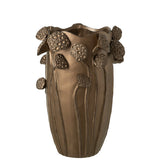 Vase J-Line Lotus Pod sur une table en bois, ambiance chaleureuse