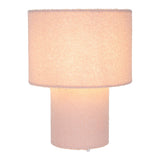 Lampe de table "duveteuse" avec des lames de texte et du pied en rose, E27, env. 31 cm de haut
