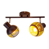 Mur et plafond à 2 places "Casco" en métal en noir, et or, avec socket e27, 36 x 12 x 15 cm. Éclairage élégant pour le salon, la salle à manger ou la cuisine.