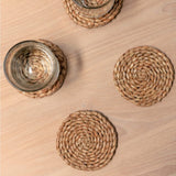 Coasters tissés à partir d’herbiers marins Ensemble de 4 ou 8 sous-verres ronds faits à la main SUKU
