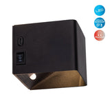 Cordy Wall Light "cube" magnétiquement, env. 10 x 10 cm, en métal noir, avec capteur de mouvement