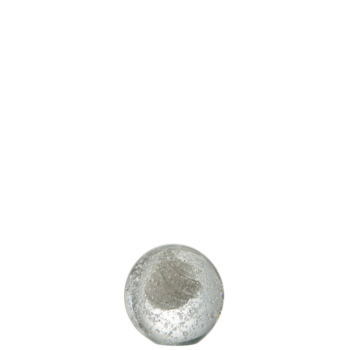 Presse-papier J-Line Bubble en verre argenté, design moderne et élégant