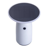 Lampe solaire LED "Ada" blanc pour la lampe de table à LED extérieure en métal et en plastique, avec des LED fermement installées, lampe solaire 22,5 x 16 cm