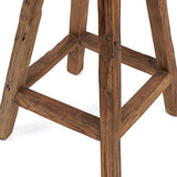 Tabouret de Bar Shibori - Gros plan sur les grains naturels du teck