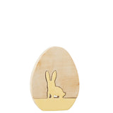 Figurine Lapin en Bois Jaune J-Line en situation sur une table