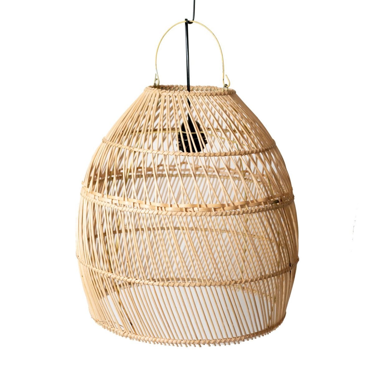 Vue latérale de la lampe Seminyak, mettant en avant sa hauteur et son diamètre