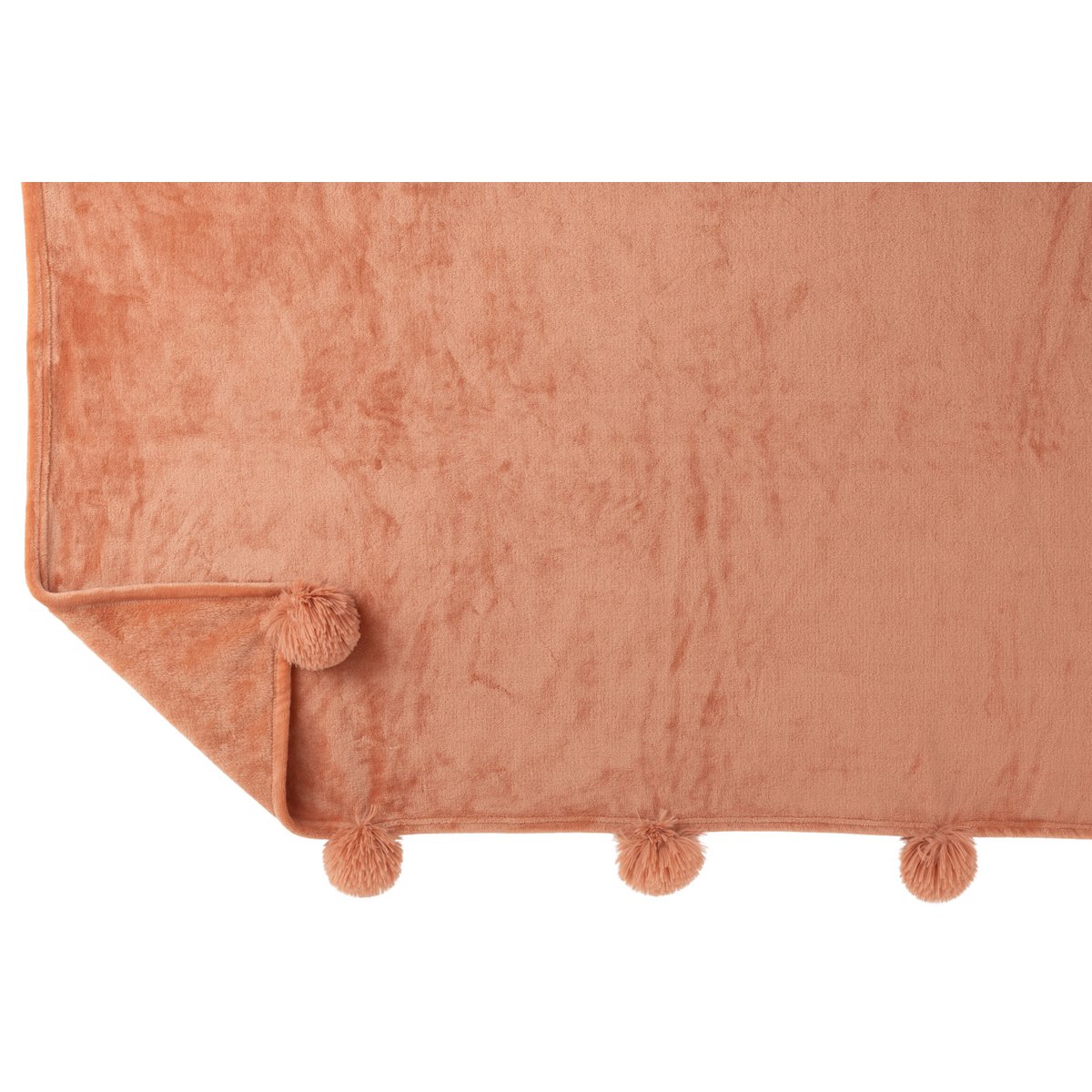 Détail des pompons du plaid J-Line pêche