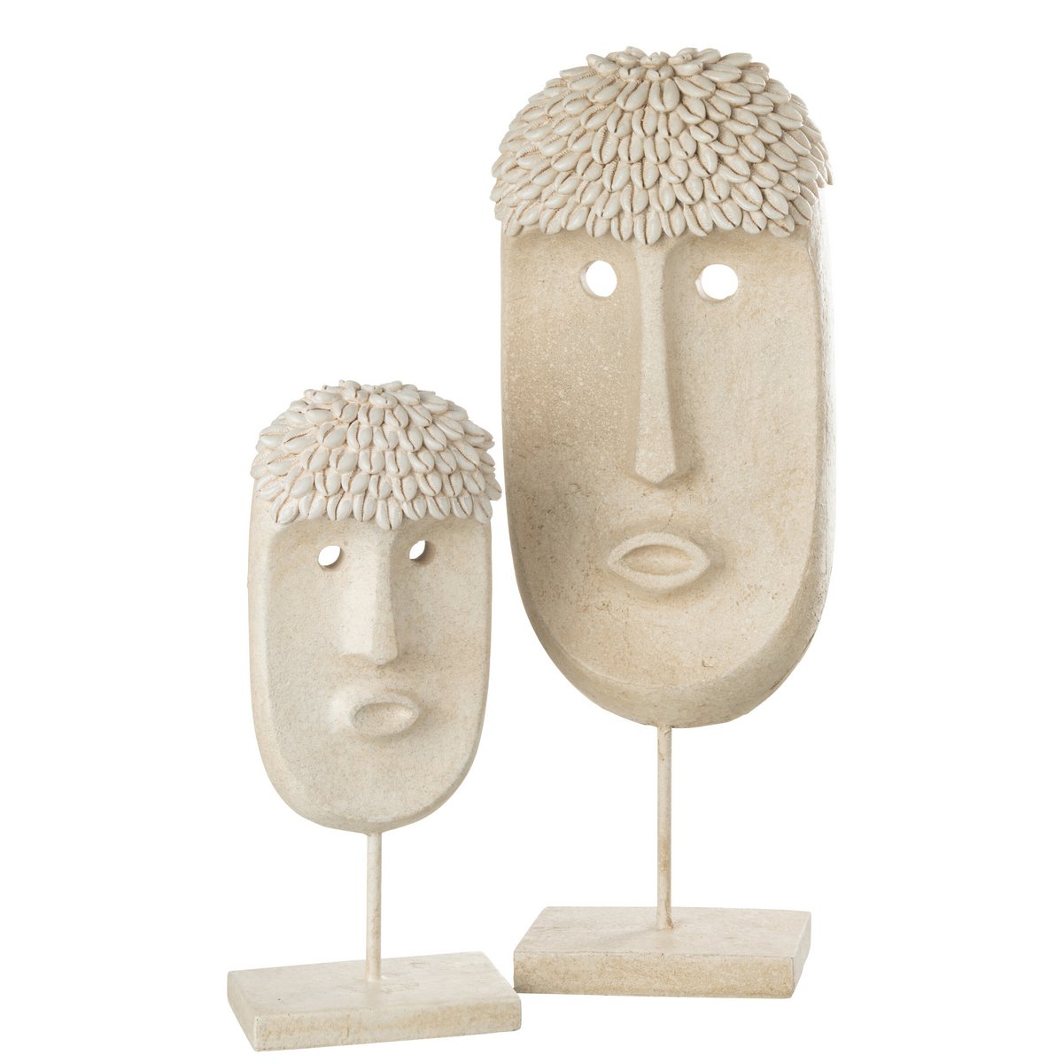 Détail de la sculpture Visage Ethnique J-Line, finition moderne