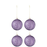 Boule de Noël Perles J-Line en verre violet, élégante et raffinée