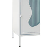 Vitrine J-Line - métal/verre - blanc - 120 cm