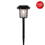 SPIT SOLAR-DECO-TERM "Simon" de 54,7 cm de haut, en métal noir et en verre structuré, LED intégrée, blanc chaud.