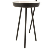 Table d'appoint J-Line noire en métal, détail de la surface
